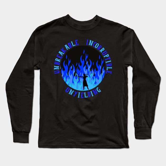 Unbreakable, Incorruptible, Unyielding Long Sleeve T-Shirt by SoberSeagull